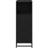 vidaXL Kopalniška omarica s predalom Črni hrast 35 x 37.5 x 100 cm | Shoptok.si