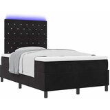  LED Box Spring Krevet s madracem Crna 120 x 200 cm Baršun | shoptok.hr