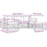  Set vanjskih sofa Prirodna i bež 245,5 x 162,5 x 73 cm | shoptok.hr