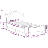  Otroški posteljni okvir z vznožjem Roza 80 x 160 cm PU, (5000104780) | Shoptok.si