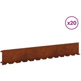  Ograda oko Travnjaka 20 pcs 102 x 15 x 4 cm Čelik Rđa | shoptok.hr