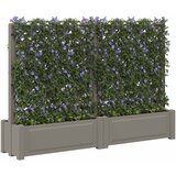  Velika saksija s rešetkom 2 pcs Siva 200 x 43 x 133,5 cm PP | Shoptok.si