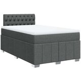 vidaXL Box spring postelja z vzmetnico temno siva 120x190 cm blago | Shoptok.si