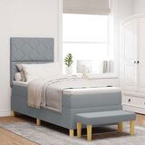 Box Spring Krevet s madracem i klupom svjetlosiv 80x200 cm tkanina | shoptok.hr