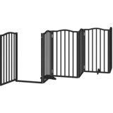  Vrata za pse s vratašcima 9 panela sklopiva 450 cm drvo topole Crna 50 x 90 x 2 cm | shoptok.hr