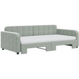  Dnevni krevet na razvlačenje svjetlosivi 100x200 cm baršunasti | shoptok.hr