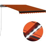 Tenda na ručno uvlačenje LED 350 x 250 cm narančasto-smeđa | shoptok.hr