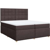 vidaXL Krevet s oprugama i madracem tamnosmeđi 200x200 cm od tkanine | shoptok.hr