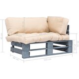  Vrtna sofa od paleta od borovine s jastucima boje pijeska | Eponuda.com