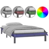 The Living Store LED posteljni okvir siv 90x190 cm trden les - Posteljni Okvir, (21531329) | Shoptok.si