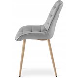  BERA stolica - svijetlosivi baršun / noge od hrasta x 1 | shoptok.hr