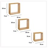 Five zidna polica kocka 3/1 15x9x15, 20x9x20, 25x9x25 cm bambus ( 181333 ) Cene