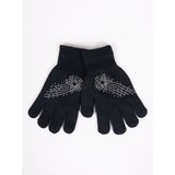 Yoclub Kids's Girls' Five-Finger Gloves With Jets RED-0216G-AA50-007 Cene