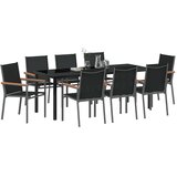  Vrtni set za objed 9 pcs Crna Čelik s prahom | Eponuda.ba