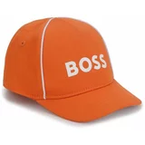 Boss Pamučna kapa za djecu boja: narančasta, s aplikacijom
