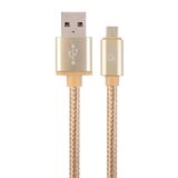 Gembird CCB-MUSB2B-AMBM-6-G bombažno pleten Micro-USB kabel s kovinskimi konektorji, 1,8 m, zlate barve, (5000136469) Cene