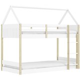 Marckeric Bijeli/u prirodnoj boji dječji krevet u obliku kućice/na kat 90x190 cm Valka – | shoptok.hr