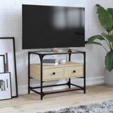 vidaXL TV ormarić sa staklenom površinom boja hrasta 60x35x51 cm drvo | shoptok.hr