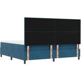  Krevet na podlozi s madracem i klupom Tamno plavi 200x200 cm Baršun | shoptok.hr