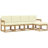 vidaXL Zunanja garnitura za sedenje z blazino 5 pcs Bela in krem, (5000282526) | Shoptok.si