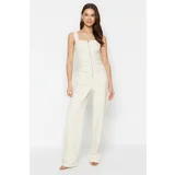 Trendyol Jumpsuit - Ecru - Relaxed fit