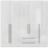 plakar P52/PN - kolekcija piano - kristalno bela/kristalno bela hg lak - 227x224x56 cm