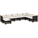  8-dijelni set vrtnih sofa od poliratana s jastucima crni Crna 63.5 x 63.5 x 62 cm | Shoptok.si