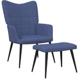 vidaXL Stolica za opuštanje s osloncem za noge plava od tkanine | shoptok.hr