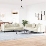 vidaXL 2-dijelni set sofa s jastucima krem baršunasti | shoptok.hr