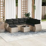 vidaXL 8-dijelni set vrtnih sofa od poliratana s jastucima svjetlosivi | shoptok.hr