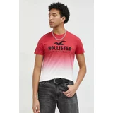 Hollister Co. Pamučna majica boja: crvena, s uzorkom