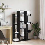 vidaXL Knjižna omara Črna hrast Inženirski les Srednja Minimalistična | Shoptok.si