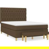 Maison Chic Box spring postelja - Vzmetna postelja z vzmetnico temno rjava 140x200 cm blago SL14581, (21902434) | Shoptok.si