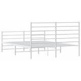  Metalni okvir kreveta uzglavlje i podnožje bijeli 135 x 190 cm | shoptok.hr