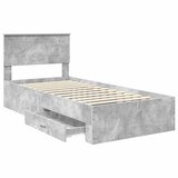  Krevetna konstrukcija Betonski sivi i srebrna 75 x 190 cm | shoptok.hr