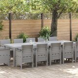 vidaXL Vrtni set za objed s jastukom 13 pcs Smeđa i svijetlosiva Cijene