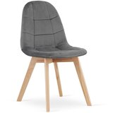 Bora stolica - tamnosivi baršun / prirodne noge x 2 | shoptok.hr