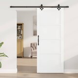  Klizna vrata Bijela i crna 83 x 202 cm Masivna borovina | shoptok.hr