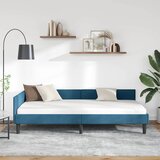  Kutni okvir kreveta s uzglavljem Plava 90 cm x 190 cm Baršun | shoptok.hr