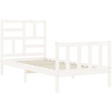  Posteljni okvir z vzglavjem bel 2FT6 trden les | Shoptok.si