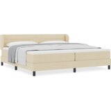  Box Spring Postelja z Blazino Kremna 200x200 cm Tkanina, (22052380) | Shoptok.si