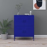 vidaXL Omara za shranjevanje mornarsko modra 80x35x101,5 cm jeklo Cene