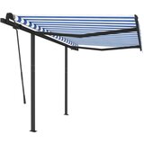  Avtomatsko zložljiva tenda s stebrički 3,5x2,5 m modra in bela, (20728837) | Shoptok.si