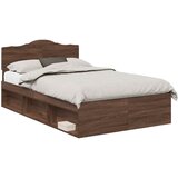  Krevetna konstrukcija s uzglavljem Smeđi hrast 120 x 190 cm | shoptok.hr