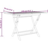  Sklopivi vrtni stol sivi 120 x 70 x 75 cm od masivne tikovine | shoptok.hr