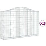  Obokane gabion košare 2 kosa 200x30x120/140 cm pocinkano železo | Shoptok.si