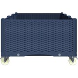  Vrtna sadilica s kotačima plava siva 150x80x54 cm PP | shoptok.hr