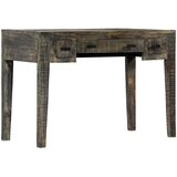  Pisalna miza črna 110x50x75 cm trden mangov les | Shoptok.si