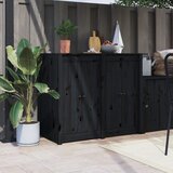 vidaXL Zunanja kuhinjska vrata 2 kosa črna 50x9x82 cm trdna borovina Cene