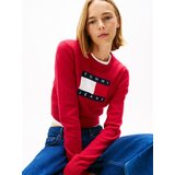 Tommy Jeans Pulover mornarska / rdeča / bela | Shoptok.si